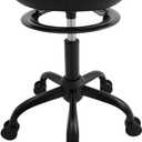 Rolling Stools with Wheels, Adjustable Height Salon Stool with Tangle-Free Hair Roller, Rolling Stools Chair for Salon, Bar, Home, Office, Tatoo, Medical, Massage (Black)