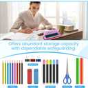 Glenmal 20 Packs Plastic Pencil Box Stackable Pencil Case Bulk Crayon Box with Snap Tight Lid Plastic Brush Painting Storage Organizer for School Office Home Supplies (Vibrant)