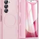 Caka for Samsung Galaxy Z Fold 5 Case Compatible with Magsafe Hinge Protection Built-in HD Screen Protector Translucent Hard Shockproof Magnet Phone Cover for Fold5 - Pink