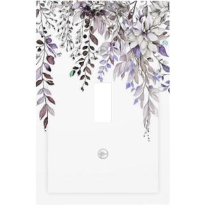 Decorative Light Switch Cover Plate Rustic Purple Sage Violet Eucalyptus Leaf Leaves 1 Gang Wall Plate Oversized Single Toggle Wall Cover Plate Jumbo Electrical Switchplate Face Plate