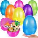 12 Pcs Jumbo Easter Eggs, 10 Inches Large Plastic Empty Fillable Jumbo Easter Egg Bulk for Easter Basket Stuffers Hunt Party Favor