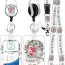 Plifal ID Badge Holder with Lanyard and Retractable Medical Badge Reel Belt Clip, Mental Health Matters Psychology Doctor Key Keychain Lanyards Clip On Badge Extender Vertical ID Sleeve for Women Men