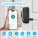 Keyless Entry Fingerprint Smart Door Lock with Handle,Digital Electronic Lock with Touchscreen Keypad,Electric Door Knob for Exterior Interior Entry/Bedroom Front Doors,Built-in WiFi