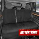 Motor Trend SpillGuard Waterproof Rear Bench Car Seat Cover, Beige Stitching Split Bench Rear Seat Protector with Neoprene Padding, Back Seat Cover for Kids & Dogs, Car Interior Covers