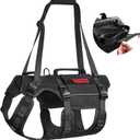 Onetigris Dog Lift Harness for Large Dogs, Reflective Lifting Harness for Dog Hind Leg, Doggy Hip Support Brace for Back Legs with Stowable Shoulder Strap, Full Body (Medium, Black)