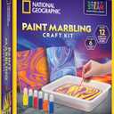 National Geographic Marbling Paint Kit for Kids - Create 12 Sheets of Marble Art with Paints & Water, Painting Arts and Crafts Kit (One Size)