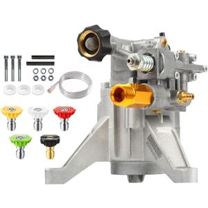 YAMATIC 7/8" Shaft Vertical Pressure Washer Pump 2500 PSI @ 2.2 GPM Replacement Pump for Power Washer, Compatible with Honda GCV160, Troybilt, Craftsman, Ryobi, Rear Facing Inlet/Outlet