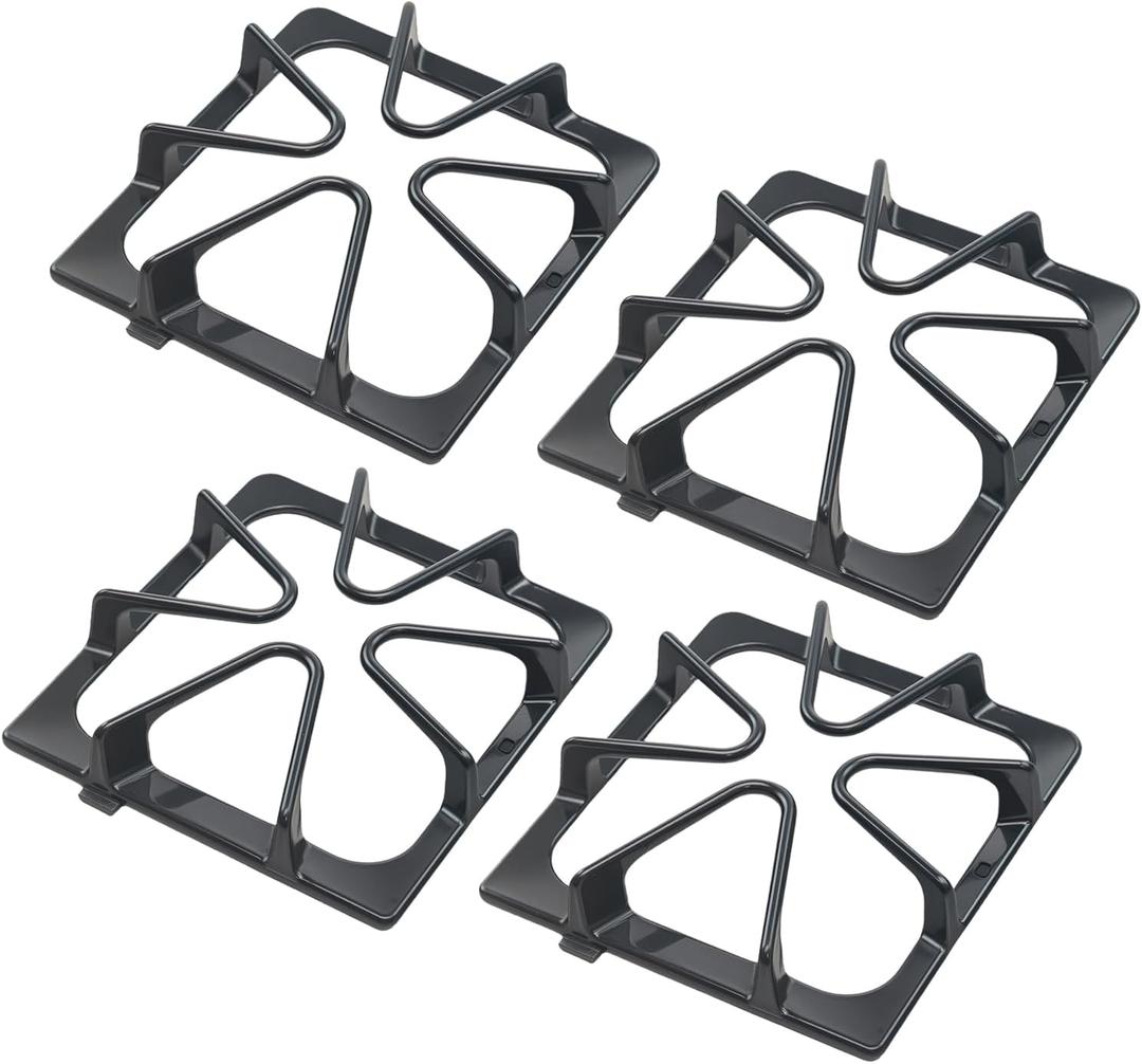 W10447925 Stove Grates Replacement for Whirlpool Stove Top, Gas Burner Range Grate for Maytag Amana Inglis Kirkland Cooktop Parts, Range Surface Grate Cast Iron Oven Grates Burner Rack Sets 4 Pack