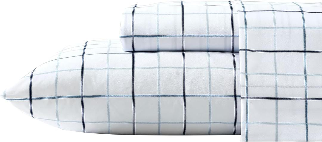 Nautica- Queen Sheet Set, Deep Pocket Fitted Sheet and Pillowcase Set, Casual Bedding Set (Clarkson Blue, Queen)