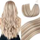 Elailite K Tip Hair Extensions Human Hair Real Remy Hair Ash Blonde & Bleach Blonde 18 Inch U Tip Ktip Utip Keratin Bond Hot Fusion Pre Bonded Hair Extensions for Women 50G 50Strands