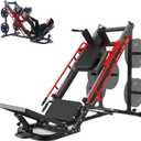 GarveeLife Leg Press Hack Squat Machine, 2 in 1 Leg Press Machine for Home Gym with Linear Bearing, Specialty Hack Squat Machine with Calf Block for Full Lower Body Workout (Black/Red)