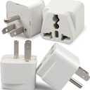 4 Pack Universal Adapter, Europe to US Plug Travel Adapters (White)