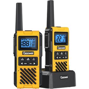 G1pro+ IP67 Waterproof Walkie Talkies Long Range for Adults, Heavy Duty Two Way Radio with FM Radio,VOX,SOS & NOAA Weather Alerts,USB-C Rechargeable,2 Pack-Yellow