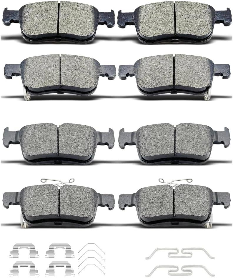 D1878 D2115 8pcs Ceramic Front Rear Brake Pads Set With Clips Fit For 2023 2024 Acura Integra,For 2023 2024 Honda Accord