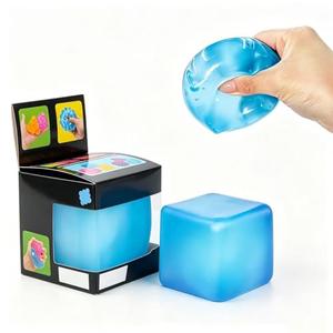 Relief High Density Ice Squeeze Ball, Ice Cube SqueezeToy,Adults Sensory Fidget for Stress Relief,Focus (Blue)