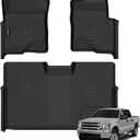All Weather Floor Mats for 2010-2014 Ford F150 SuperCrew/Crew Cab | 1st Row Bucket Seat, TPE Rubber Floor Liners Anti-Slip Full Set Automotive Mats for 2014 F150 Accessories