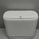 2.3 Gallon Slim Small Bathroom Trash Can with Lid, White Dog Proof Garbage Can with Air-Press Bag Expander & Removable Bucket, Narrow Bathroom Waste Basket for Bedroom, Office, Dorm