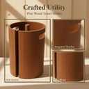 Wood Paper Towel Holder for Kitchen Countertop, Pine Wood Towel Stand with Splash Guard, Freestanding Paper Roll Holder with Side Opening and Carry Handles for Kitchen Bathroom RV