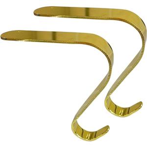 Jiingekk Christmas Stocking Holders Metal Hanging Hooks for Fireplaces Practical Mantel Hangers Decorative Ornament Grips - 4 Pack 