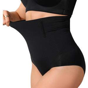 SOFIA'S CHOICE Tummy Control Thong Shapewear for Women High Waist Seamless Underwear Body Shaper Panty Girdle Beige, Large