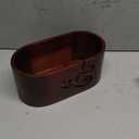 Marsui Oval Wooden Yarn Bowls with 3 Holes Curly Design Yarn Holder for Crocheting, Crochet Bowl for Knitting Storage Crocheters Gift Knitting Supplies, 5.47 x 10.79 x 4.72 Inch