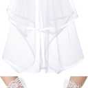 Geyoga 2 Pcs First Holy Communion Veil and Gloves Set 1st Holy Communion Accessories for Wedding Party Costume