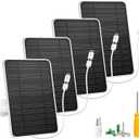 Solar Panel for Security Camera, 5W USB Solar Panel for DC 5V Security Camera, Micro USB & USB-C Port Solar Panel, IP65 Waterproof Solar Charger for Camera,360 Adjustable Mounting 13ft Cable, 4 Pack