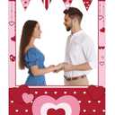 Valentine's Day Party Decorations Kissing Theme Photo Booth Props Love Heart Banner Valentine Picture Frame for Couple Restaurant Wedding Backdrop Valentines Theme Party Favors Supplies