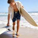 westwolf Boys Swim Trunks Compression Liner Bathing Suit Quick Dry Swimsuit 5-16T (10-12, A White Blue 02)