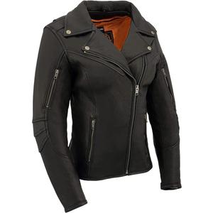 Milwaukee Leather MLL2581 Women's Black 'Classic' Leather Lightweight Long Length Vented Jacket (XX-Large)
