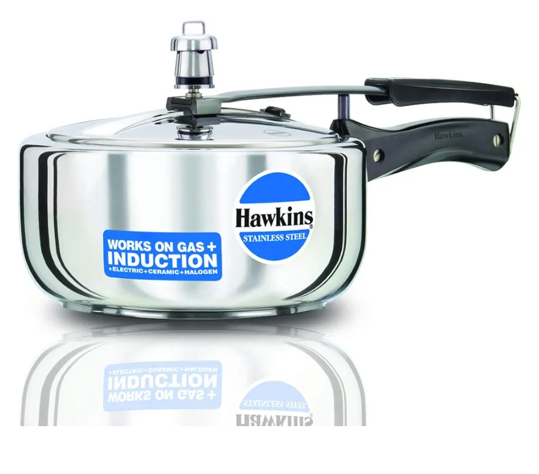 Hawkins 3 Litre Inner Lid Pressure Cooker, Stainless Steel Cooker, Wide Design Pan Cooker, Induction Cooker, Silver (HSS3W)