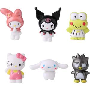 6 Pack Cute Cartoon Birthday Cake Topper, Kids Birthday Party Supplies Decorations,Bouquet,Charms