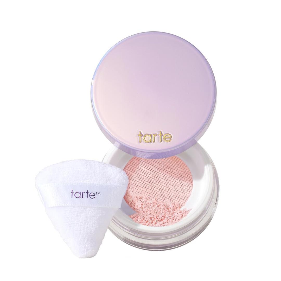 tarte creaseless setting powder  Pressed & Loose Face Powder, Lightweight Oil-Absorbing Formula for Longwear Finish, Vegan & Cruelty Free (Pink)
