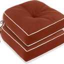 Outdoor Tufted Chair Cushion Set of 2 Waterproof and Fade-Resistant Chair Pads with Ties for Patio Dining Chairs Indoor/Outdoor Use, Spice 19x19 Inch