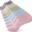 No Show Socks Womens Low Cut Non Slip Athletic Cotton Invisible Women Sock 5 Pairs (9-11)