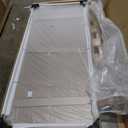 Frosted 34" W x 72" H Fixed Framed Shower Door Shower Screen Panel in Matte Black Finish with 5/16" (8mm) SGCC Tempered Glass, Reversible Installation