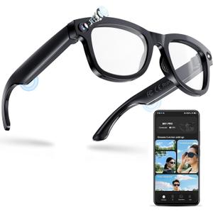 AI Smart Glasses with Camera, 1080P HD Video Recording Glasses,Bluetooth Speaker,Wireless Music & Calls,Real-Time Translation,Voice Control,Unisex