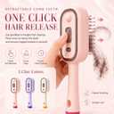 Electric Spray Air Cushion Massage Comb,5 in 1 Rechargeable Steam Brush for Hair,Self-Cleaning Detangling Anti-Frizz Hair Brush for Scalp Massage&Smooth Hair,Portable Travel Hairs Styling Tool(Pink)