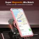2 x 360Magnetic Swivel Ring for Samsung Galaxy S24 Ultra case-Pink | Built-in Metal Stand and Ring Holder,Compatible With Magsafe,Military Grade Protection,Shockproof phone cover