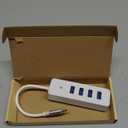 Upgrow USB 3.0 Hub with Power Port 4-Port USB Hub with 5 Gbps USB Splitter for Laptop MacBook, Mac Pro, Mac mini, iMac, Surface Pro, XPS, PC, Flash Drive, Mobile HDD-White