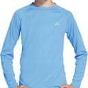 Willit Boy's UPF 50+ Sun Protection Shirt Long Sleeve Rash Guard Swim Shirts Youth SPF Fishing Quick Dry Shirt (Blue)