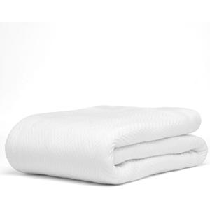 100% Cotton Herringbone Weave Blankets, 90"X90" Queen, Throw Blanket for Bed, All Season Cotton Blanket, Cozy Blanket,Throws & Bed Blanket, Throw Blanket for Couch, Modern Home Decor - White