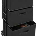 MAX Houser Dresser Storage with 3 Drawers, Fabric Dresser Tower, Vertical Storage Unit for Bedroom, Closet, Office, Black