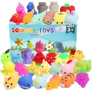 Mochi Squishy Toys,Slow Rising Soft Squishies Toy,Stress Relief Toys,Party Favors Bulk for Kids,Squishy Goodie Bag Gifts, Treat Bag Classroom Prizes for Kids (Animal Squishy)