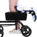 SPRING SEAON Cooling Knee Scooter Pad Cover, Memory Foam Cushion for Pain Relief, Breathable Padding for Summer, Fits Most Knee Walkers(Black)