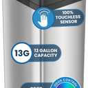 iTouchless 50 Liter / 13 Gallon Sensor Dog-Proof Kitchen Trash Can with Lid Lock and AbsorbX Odor Filter, Touchless Lid, Stainless Steel Garbage Recycling Bin for Kitchen, Home, Office, Business