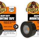 Gorilla Heavy Duty Double Sided Mounting Tape, Black Tape, 1" x 120" (Pack of 1) - Weatherproof for Indoor or Outdoor