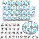 26PCS/Set Cookie Stamp Impress Cookie Cutters Alphabet Letter and Number Cake Biscuit Mold Shape DIY Cookie Biscuit Alphabet Cake Tool Embosser Cutter (Upper Case Shape) (Style 4)