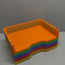 4E's Novelty 6 Colorful Plastic Trays for Teachers, Durable Turn in Trays, Classroom Paper Organizers, Stackable Storage Baskets for Office Desk, Classroom Organization Supplies, 13.3"L x 9.2"W x 3"H
