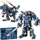 WISEPLAY 3-in-1 Motorized Mecha Dinosaur Building Set  STEM Robot Toy for Kids 10+, Transforming Model with Motor  T-Rex, Warrior, Mech  Educational Gift for Boys & Girls